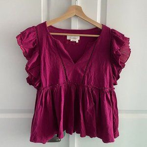 Anthropologie Maroon Blouse